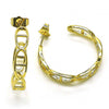 Argolla Mediana 02.210.0753.30 Oro Laminado, Diseño de Puff Mariner, Pulido, Dorado
