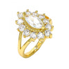Anillo Multi Piedra 01.205.0003.07 Oro Laminado, con Zirconia Cubica Blanca, Pulido, Dorado