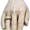 Anillo de Hombre 01.283.0005.12 Oro Laminado, Diseño de Corona, con Zirconia Cubica Blanca, Pulido, Dorado