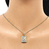 Collares con Dije 04.193.0003.18 Oro Laminado, Diseño de Avión, con Micro Pave Blanca, Pulido, Dorado