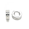 Argolla Huggie 02.384.0028.10 Acero Inoxidable, con Cristal Blanca, Pulido, Acero