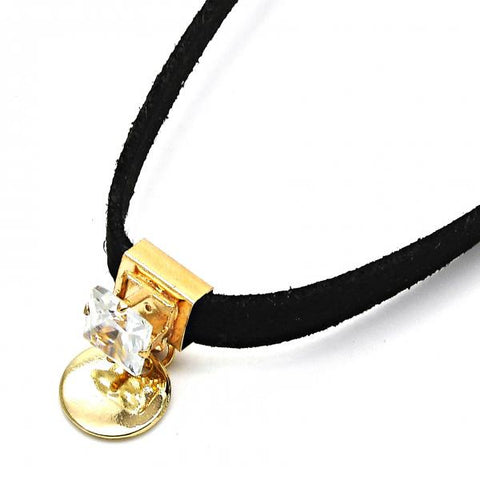 Gargantilla Elegante 04.215.0023.13 Oro Laminado, Diseño de Choker, con Zirconia Cubica Blanca, Pulido, Dorado