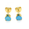 Arete Dormilona 5.128.111 Oro Laminado, con Zirconia Cubica Topacio Azul, Pulido, Dorado