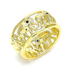 Anillo Multi Piedra 01.380.0006.07 Oro Laminado, Diseño de Elefante, con Micro Pave Blanca, Pulido, Dorado