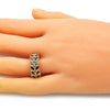 Anillo Multi Piedra 01.346.0019.2.07 Oro Laminado, Diseño de Oja, con Zirconia Cubica Granate, Pulido, Dorado