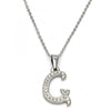 Collares con Dije 04.238.0006.1.18 Acero Inoxidable, Diseño de Iniciales y Rolo, Diseño de Iniciales, con Cristal Blanca, Pulido, Acero