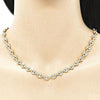 Gargantilla Elegante 04.63.1401.24 Oro Laminado, Diseño de Puff Mariner, con Micro Pave Blanca, Pulido, Dorado