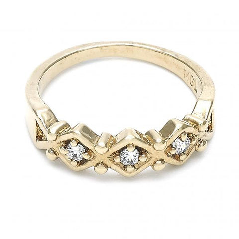 Anillo Multi Piedra 5.174.023.06 Oro Laminado, con Zirconia Cubica Blanca, Dorado