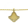 Collares con Dije 04.26.0017.18 Oro Laminado, con Cristal Blanca, Pulido, Dorado