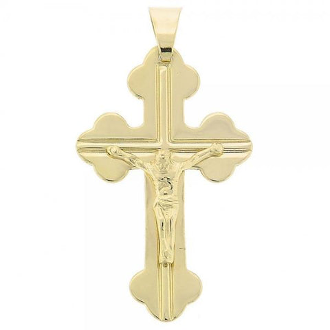 Dije Religioso 05.16.0017 Oro Laminado, Diseño de Crucifijo, Dorado