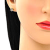 Arete Dormilona 02.156.0478.2 Oro Laminado, con Micro Pave Granate, Pulido, Dorado
