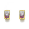 Argolla Huggie 02.230.0048.8.10 Acero Inoxidable, con Cristal Rosado y Blanca, Pulido, Dorado