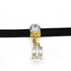 Gargantilla Elegante 04.215.0022.13 Oro Laminado, Diseño de Choker, con Zirconia Cubica Blanca y AzavacheBlanca, Pulido, Dorado