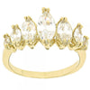 Anillo Multi Piedra 5.167.010.09 Oro Laminado, con Zirconia Cubica Blanca, Pulido, Dorado