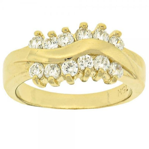 Anillo Multi Piedra 5.167.001.09 Oro Laminado, con Zirconia Cubica Blanca, Pulido, Dorado