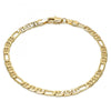 Pulsera Básica 5.222.031.07 Oro Laminado, Diseño de Figaro, Diamantado, Dorado