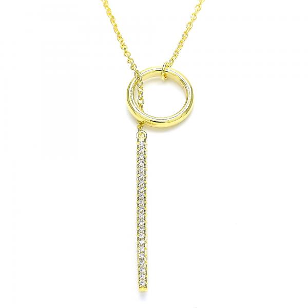Collares con Dije 04.336.0214.2.16 Plata Rodinada, con Zirconia Cubica Blanca, Pulido, Dorado