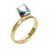 Anillo Multi Piedra 01.239.0003.6 Oro Laminado, con Cristales de Swarovski Vitrail Light, Pulido, Dorado