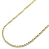 Gargantilla Básica 5.222.036.28 Oro Laminado, Diseño de Rope, Pulido, Dorado