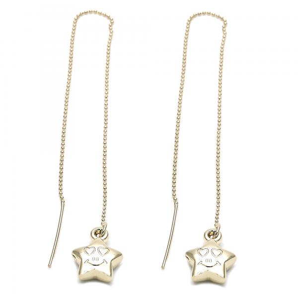 Arete Violador 5.114.008 Oro Laminado, Diseño de Estrella, Dorado