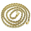 Gargantilla Básica 04.213.0103.30 Oro Laminado, Diseño de Rope, Pulido, Dorado