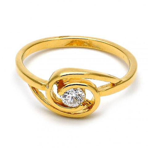 Anillo Multi Piedra 01.63.0115.09 Oro Laminado, con Zirconia Cubica Blanca, Pulido, Dorado