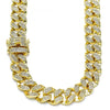 Gargantilla Básica 03.284.0015.24 Oro Laminado, con Micro Pave Blanca, Pulido, Dorado