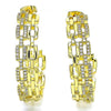 Arete Dormilona 02.341.0090 Oro Laminado, Diseño de Paperclip, con Micro Pave Blanca, Pulido, Dorado