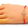 Pulsera Elegante 03.193.0011.06 Oro Laminado, Diseño de Avión, con Micro Pave Blanca, Pulido, Dorado
