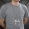 Collares con Dije 04.116.0040.30 Acero Inoxidable, Diseño de Crucifijo, Pulido, Acero