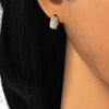 Argolla Huggie 02.186.0125.12 Plata Rodinada, con Zirconia Cubica Blanca, Pulido, Dorado