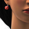 Arete Gancho Frances 02.239.0005.8 Rodio Laminado, con Cristales de Swarovski Rose Peach, Pulido, Rodinado