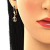 Arete Colgante 02.210.0346.1 Oro Laminado, Diseño de Mariposa, con Micro Pave Multicolor, Pulido, Dorado