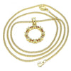 Collares con Dije 04.156.0335.2.20 Oro Laminado, con Micro Pave Granate, Pulido, Dorado