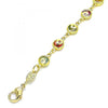 Pulsera Elegante 03.386.0001.07 Oro Laminado, Diseño de Luna y Estrella, Diseño de Luna, con Zirconia Cubica Multicolor, Pulido, Dorado
