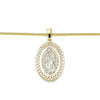 Collares con Dije 04.106.0047.1.20 Oro Laminado, Diseño de Guadalupe, Pulido, Dorado