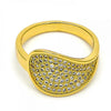 Anillo Multi Piedra 01.118.0049.09 Oro Laminado, con Micro Pave Blanca, Pulido, Dorado