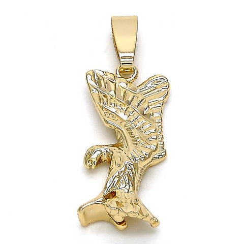 Dije Elegante 5.183.020 Oro Laminado, Diseño de Aguila, Diamantado, Dorado
