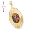 Dije Religioso 5.196.017 Oro Laminado, Diseño de Sagrado Corazon de Maria, Diamantado, Tricolor