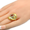 Anillo Multi Piedra 01.241.0001.10 Oro Laminado, Diseño de Chunky, con Cristal Blanca, Pulido, Dorado
