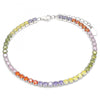 Pulsera Tennis 03.332.0003.07 Plata Rodinada, con Zirconia Cubica Multicolor, Pulido, Rodinado