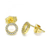 Arete Dormilona 02.156.0595 Oro Laminado, con Micro Pave Blanca, Pulido, Dorado