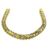 Pulsera Elegante 03.380.0142.07 Oro Laminado, Diseño de Corazon, Diamantado, Tricolor