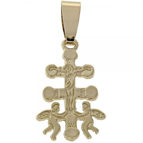 Dije Religioso 5.190.005 Oro Laminado, Diseño de Crucifijo, Dorado