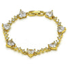 Pulsera Elegante 03.283.0310.07 Oro Laminado, Diseño de Corazon, con Zirconia Cubica Blanca, Pulido, Dorado