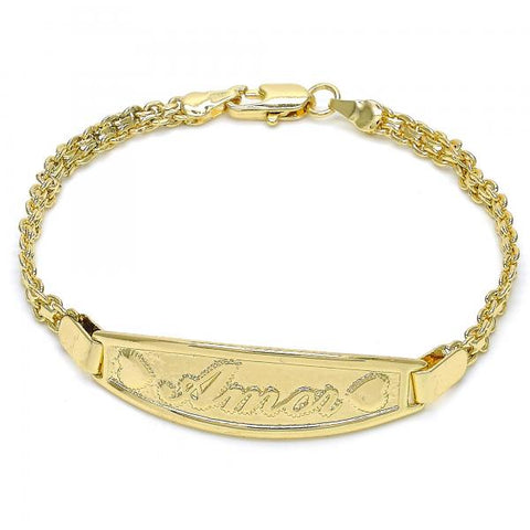 Pulsera con Placa 03.63.1900.07 Oro Laminado, Pulido, Dorado