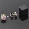 Arete Dormilona 02.64.0401 *PROMO* Oro Laminado, Diseño de Flor, Esmaltado Rosado, Dorado
