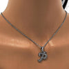 Collares con Dije 04.238.0025.18 Acero Inoxidable, Diseño de Iniciales y Rolo, Diseño de Iniciales, con Cristal Blanca, Pulido, Acero