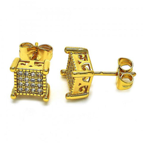 Arete Dormilona 02.344.0010.1 Oro Laminado, con Zirconia Cubica Blanca, Pulido, Dorado