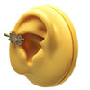 Arete Orejera 02.210.0694 Oro Laminado, Diseño de Trebol de Cuatro Hojas, con Micro Pave Blanca, Pulido, Dorado